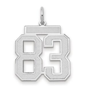 14k White Gold, Jersey Collection, Medium Number 83 Pendant